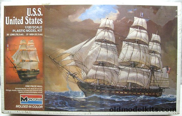 Monogram 1/120 USS United States Frigate - 30 Inches Long, 3706 plastic model kit